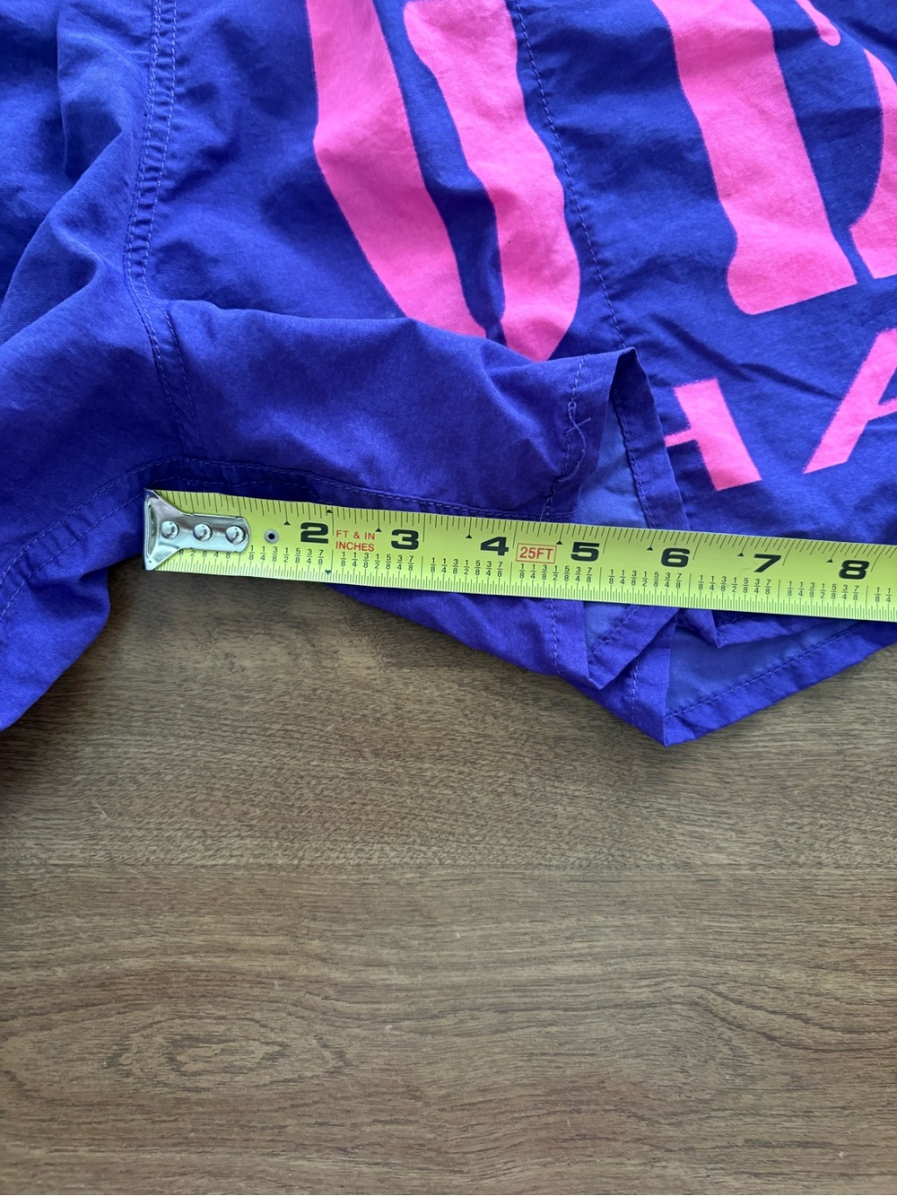 Vintage Gecko Hawaii Purple Graphic Swim Shorts with Neon Accents - Picture 8 of 9